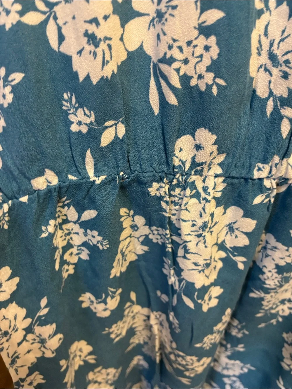Old Navy blue and white bold floral Printed Crepe Mini Dress w/ pockets  NWT